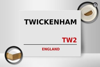 Panneau en bois Angleterre 40x30cm Twickenham TW2 2