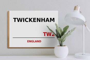 Panneau en bois Angleterre 40x30cm Twickenham TW2 3