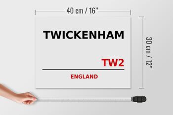 Panneau en bois Angleterre 40x30cm Twickenham TW2 4