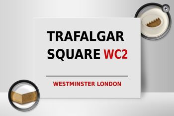 Panneau en bois Londres 40x30cm Panneau Westminster Trafalgar Square WC2 2