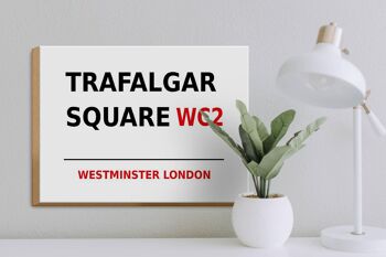 Panneau en bois Londres 40x30cm Panneau Westminster Trafalgar Square WC2 3