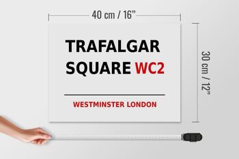 Panneau en bois Londres 40x30cm Panneau Westminster Trafalgar Square WC2 4