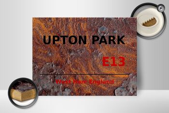 Panneau en bois Angleterre 40x30cm West Ham Upton Park E13 Rouille 2