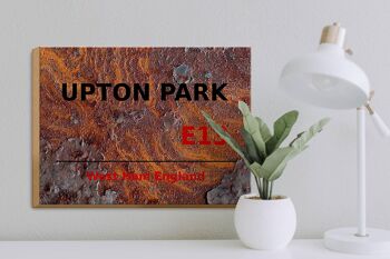 Panneau en bois Angleterre 40x30cm West Ham Upton Park E13 Rouille 3