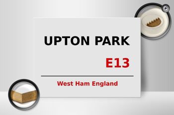 Panneau en bois Angleterre 40x30cm West Ham Upton Park E13 2