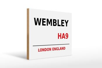 Panneau en bois Londres 40x30cm Angleterre Wembley HA9 1
