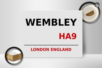 Panneau en bois Londres 40x30cm Angleterre Wembley HA9 2
