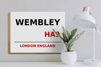 Panneau en bois Londres 40x30cm Angleterre Wembley HA9 3