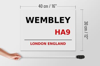 Panneau en bois Londres 40x30cm Angleterre Wembley HA9 4