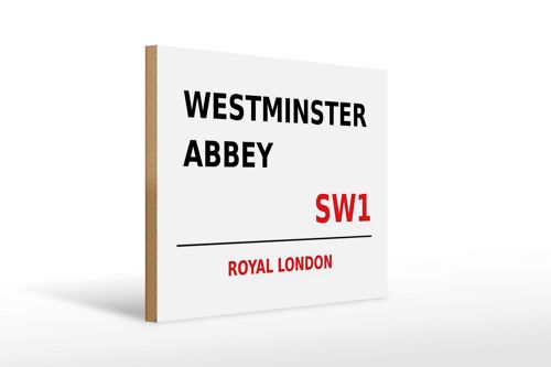 Holzschild London 40x30cm Royal Westminster Abbey SW1