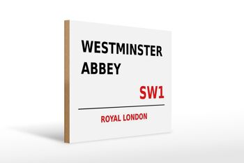 Panneau en bois Londres 40x30cm Royal Westminster Abbey SW1 1