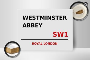 Panneau en bois Londres 40x30cm Royal Westminster Abbey SW1 2