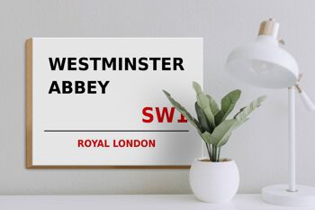 Panneau en bois Londres 40x30cm Royal Westminster Abbey SW1 3