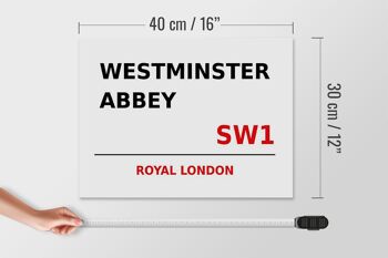 Panneau en bois Londres 40x30cm Royal Westminster Abbey SW1 4