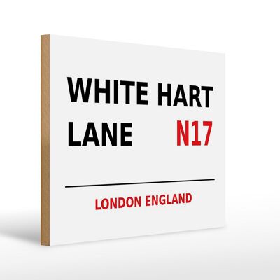 Cartel de madera Londres 40x30cm Inglaterra White Hart Lane N17