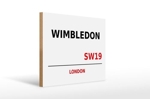 Holzschild London 40x30cm Wimbledon SW19