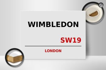 Panneau en bois Londres 40x30cm Wimbledon SW19 2