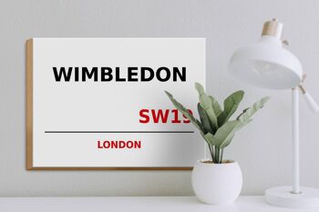 Panneau en bois Londres 40x30cm Wimbledon SW19 3