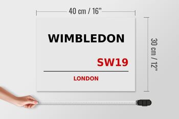 Panneau en bois Londres 40x30cm Wimbledon SW19 4