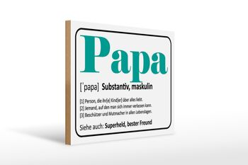 Panneau en bois disant 40x30cm papa super-héros meilleur ami 1