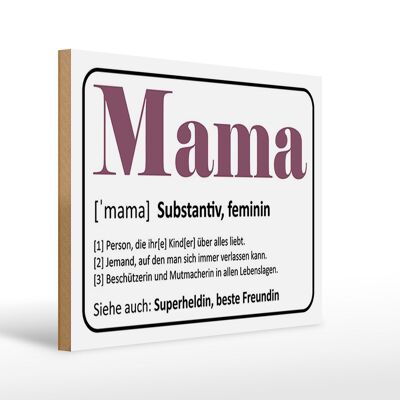 Holzschild Spruch 40x30cm Mama Superheldin beste Freundin