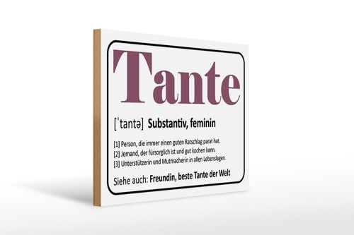 Holzschild Spruch 40x30cm Tante Freundin beste Tante Welt