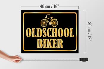 Panneau en bois disant 40x30cm Oldscholl Biker 4
