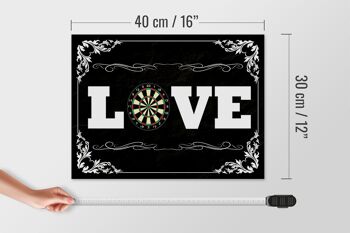 Panneau en bois disant 40x30cm Décoration murale Love Darts 4