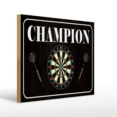 Holzschild Spruch 40x30cm Darts Champion