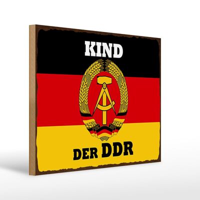 Holzschild Spruch 40x30cm Kind der DDR Deutschland