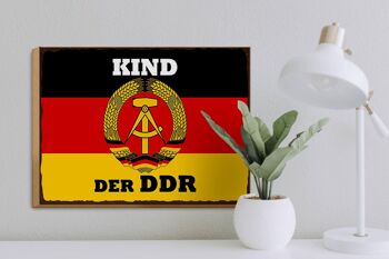 Panneau en bois indiquant 40x30cm Enfant de la RDA Allemagne 3