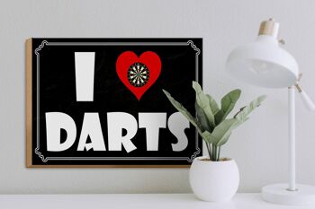 Panneau en bois disant 40x30cm I Love Darts décoration murale 3