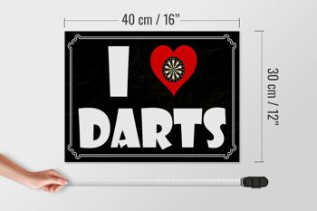 Panneau en bois disant 40x30cm I Love Darts décoration murale 4