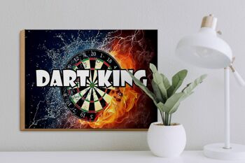 Panneau en bois disant 40x30cm Darts Dart King décoration murale 3