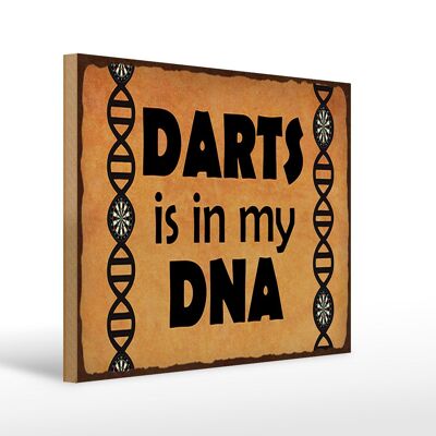 Holzschild Spruch 40x30cm Darts is in my DANN