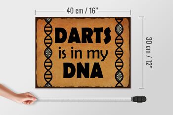 Panneau en bois indiquant 40x30cm Darts is in my DANN 4