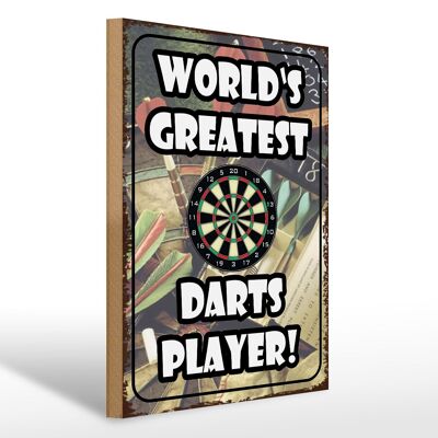 Holzschild Spruch 30x40cm World´s greatest Darts Player