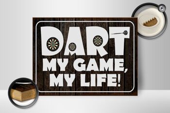 Panneau en bois disant 40x30cm DART my Game my life 2