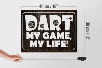 Panneau en bois disant 40x30cm DART my Game my life 4