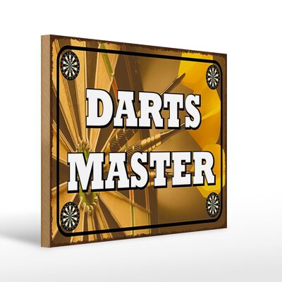 Holzschild Spruch 40x30cm Darts Master Wanddeko