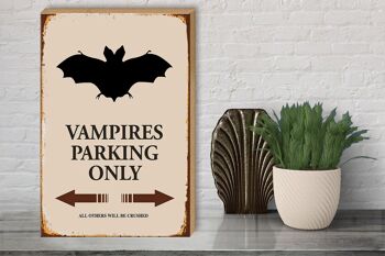 Panneau en bois indiquant 30x40cm Vampires Parking uniquement tous les autres 3