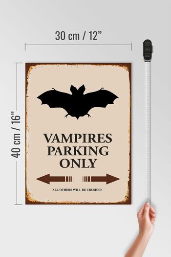 Panneau en bois indiquant 30x40cm Vampires Parking uniquement tous les autres 4