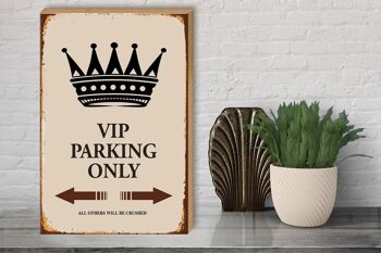 Panneau en bois indiquant 30x40cm Parking VIP uniquement pour tous les autres 3