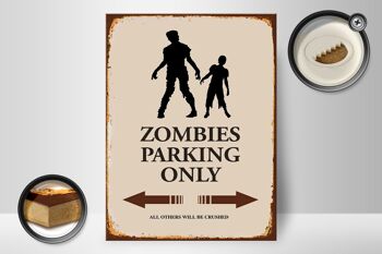 Panneau en bois indiquant 30x40cm Zombies Parking uniquement tous les autres 2