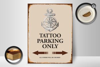 Panneau en bois indiquant 30x40cm Tattoo Parking uniquement tous les autres 2