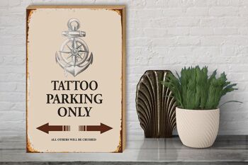 Panneau en bois indiquant 30x40cm Tattoo Parking uniquement tous les autres 3