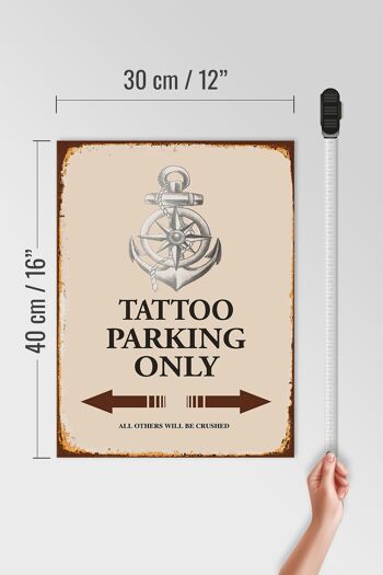 Panneau en bois indiquant 30x40cm Tattoo Parking uniquement tous les autres 4