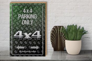 Panneau en bois indiquant 30x40cm 4x4 Parking uniquement tous les autres 3