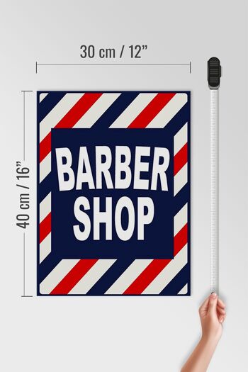 Panneau en bois indiquant 30x40cm Barbershop Coiffeur 4