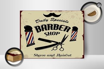 Panneau en bois indiquant 30x40cm Rasage et coupe de cheveux Barbershop 2